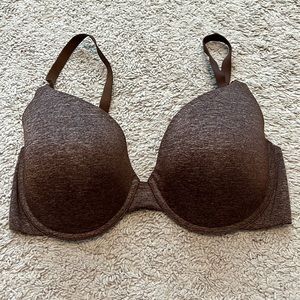 Chocolate marl brown uplift semi Demi t shirt bra 36dd